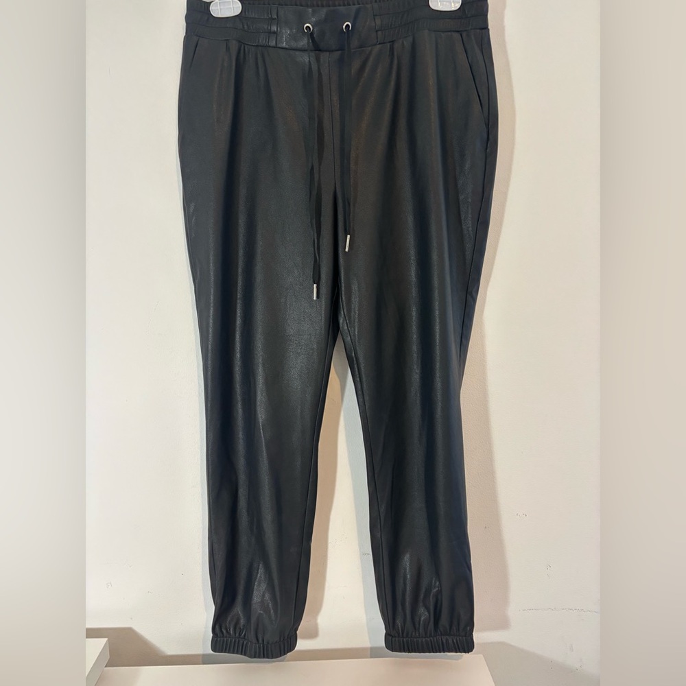 N:Philanthropy Women’s Large Faux Leather Joggers Business Casual Black Cocktail